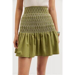 Anthropologie Maeve Smocked Mini Skirt